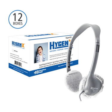 HygenX disposable headphone covers in bulk for school headphones, ensuring hygiene in educational settings.